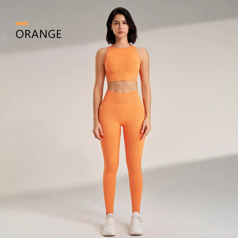Two Pieces Yoga Set " Premium Quality", High Waisted Leggings and Top