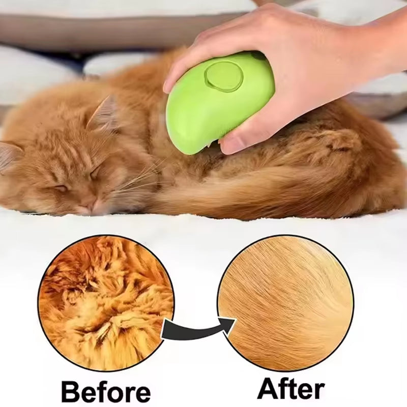 3 in 1 Pet Cat Steamy Comb Dog Cat Kitten Self Cleaning Massage Steam Brush Pet Cat Grooming Hair Removal Spray Brush