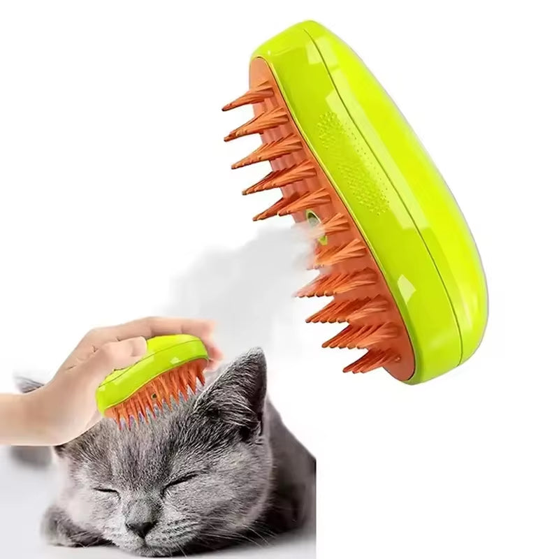 3 in 1 Pet Cat Steamy Comb Dog Cat Kitten Self Cleaning Massage Steam Brush Pet Cat Grooming Hair Removal Spray Brush