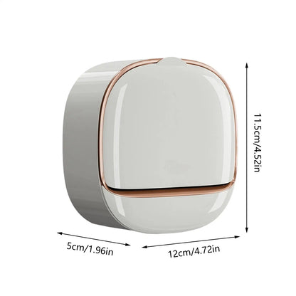 SoapGuard™ Wall Mounted Soap Holder with Lid – No Drill, Drainage System, Hygienic Soap Storage