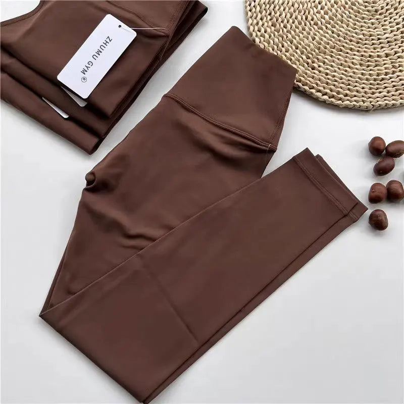 Fitness Women Sport Seamless Leggings High Waist Elastic Solid Yoga Leggings Gym