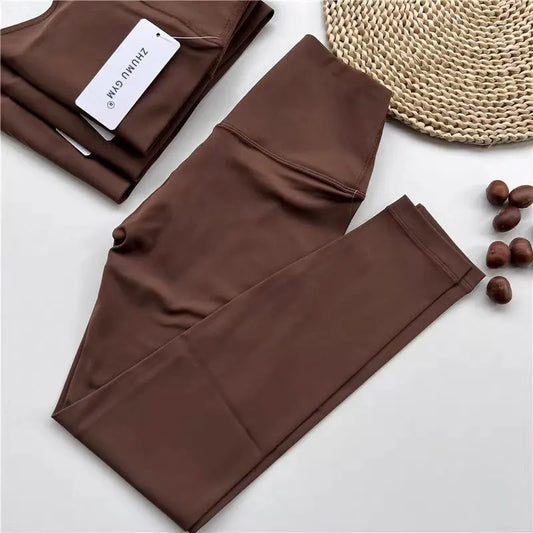 Fitness Women Sport Seamless Leggings High Waist Elastic Solid Yoga Leggings Gym