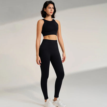 Two Pieces Yoga Set " Premium Quality", High Waisted Leggings and Top