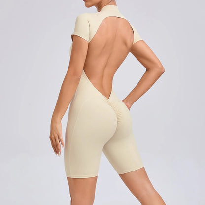 Sporty Backless Bodysuit