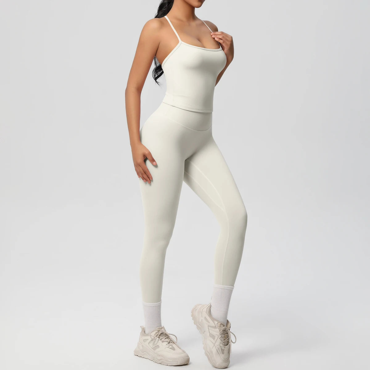 Halter Yoga Top Set Fitness Gym Suit Training Sleeveless