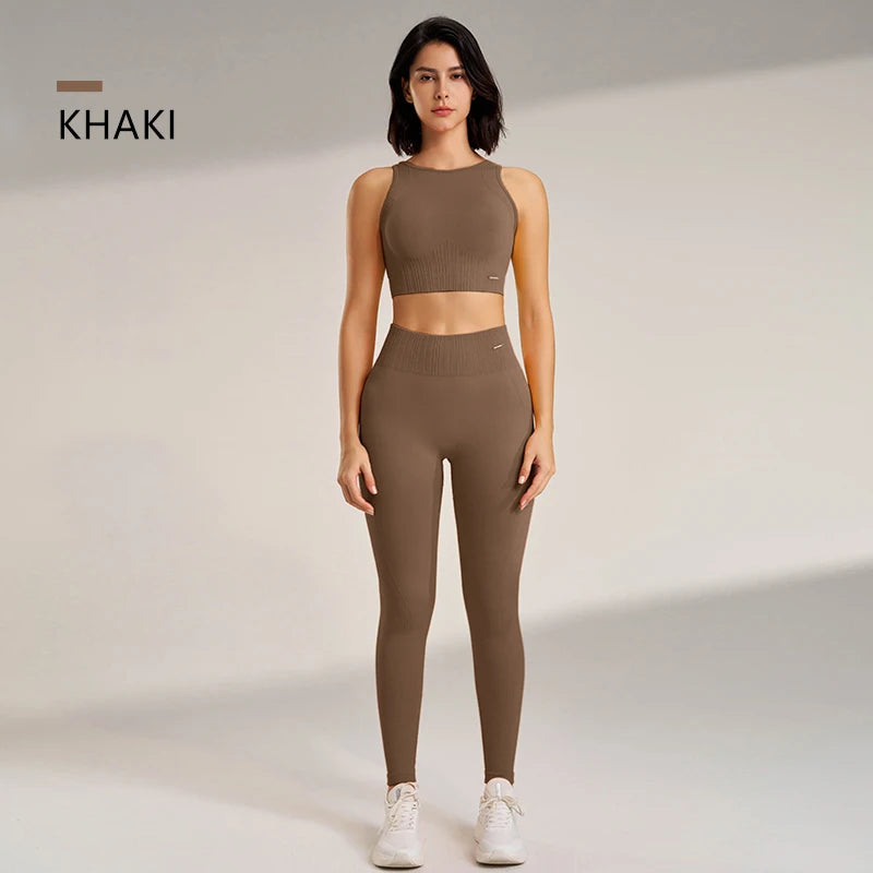 Two Pieces Yoga Set " Premium Quality", High Waisted Leggings and Top