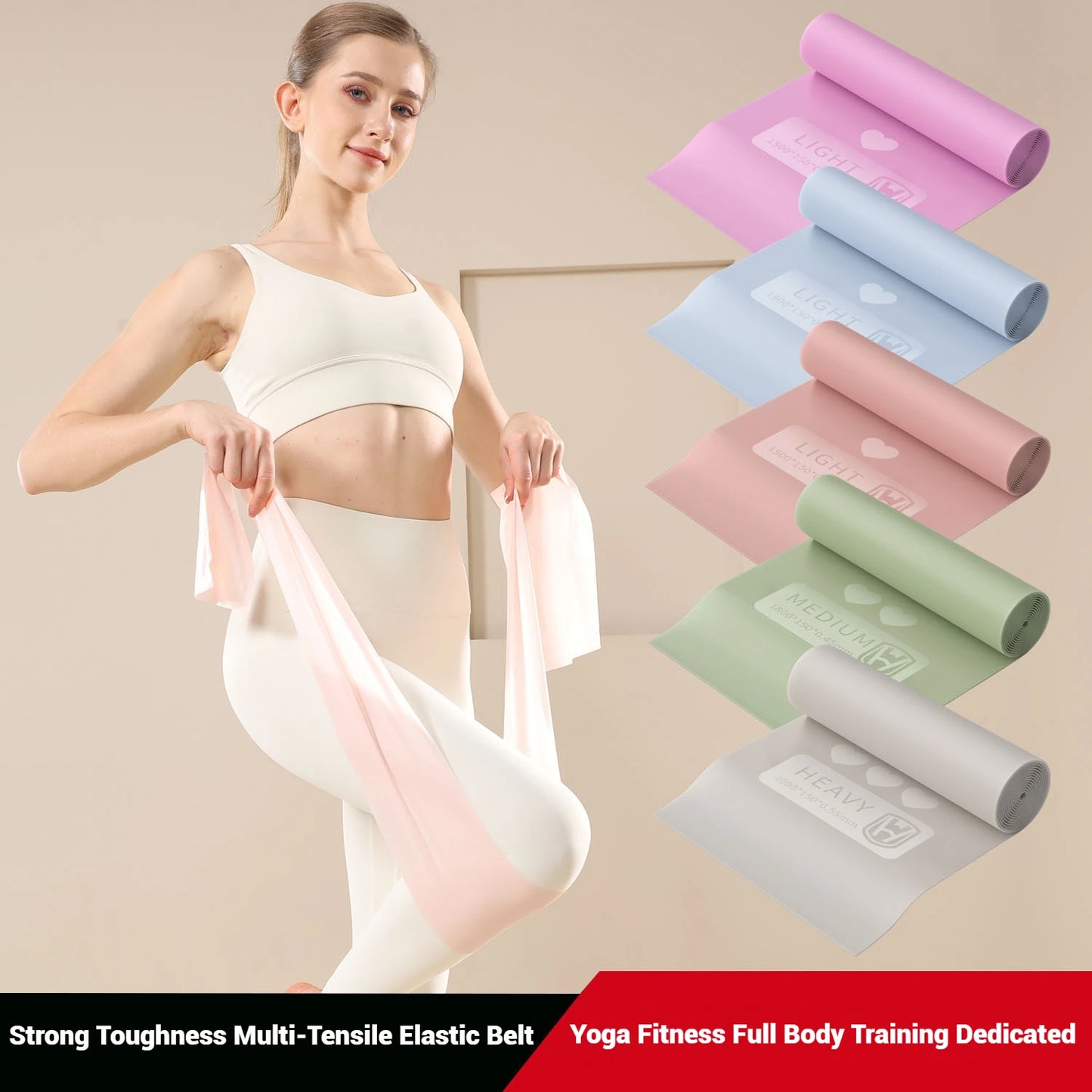 WOSWEIR-Yoga Rally Resistance Strap for Home Stretching