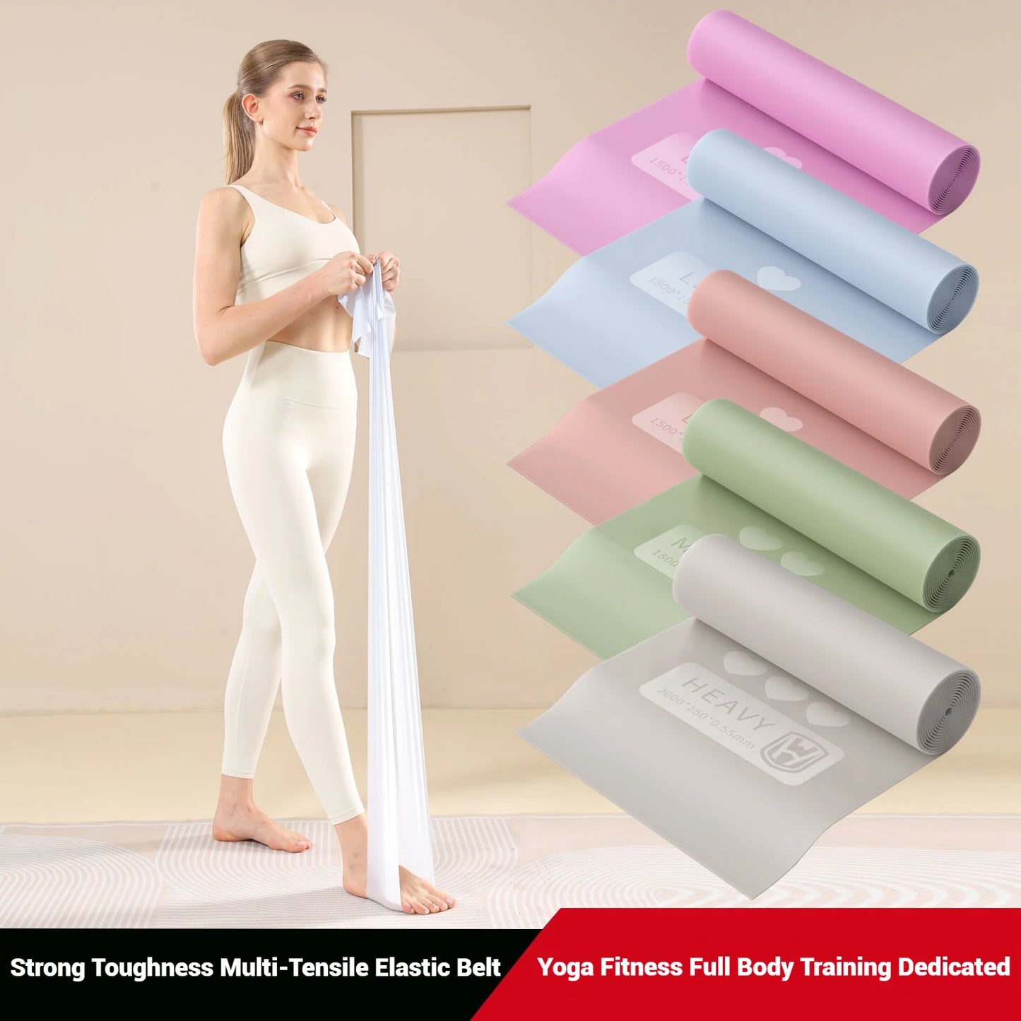 WOSWEIR-Yoga Rally Resistance Strap for Home Stretching