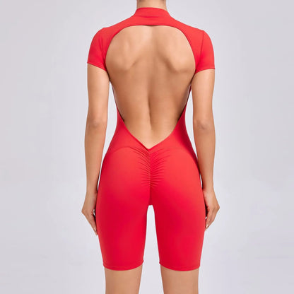 Sporty Backless Bodysuit