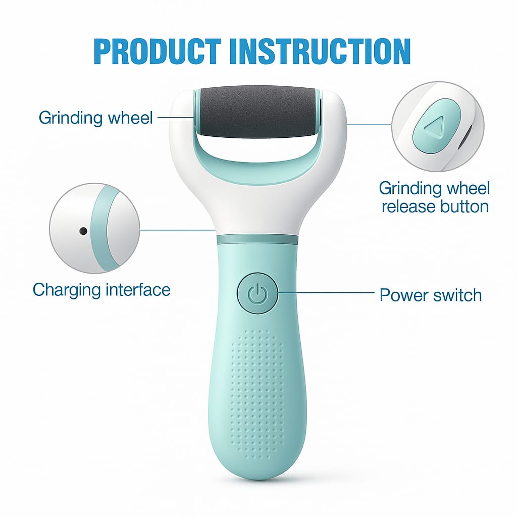 New & Improved Electric Foot Grinder – Gently Removes Dead, Dry & Cracked Skin for Salon-Smooth Feet