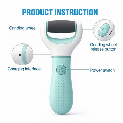 New & Improved Electric Foot Grinder – Gently Removes Dead, Dry & Cracked Skin for Salon-Smooth Feet