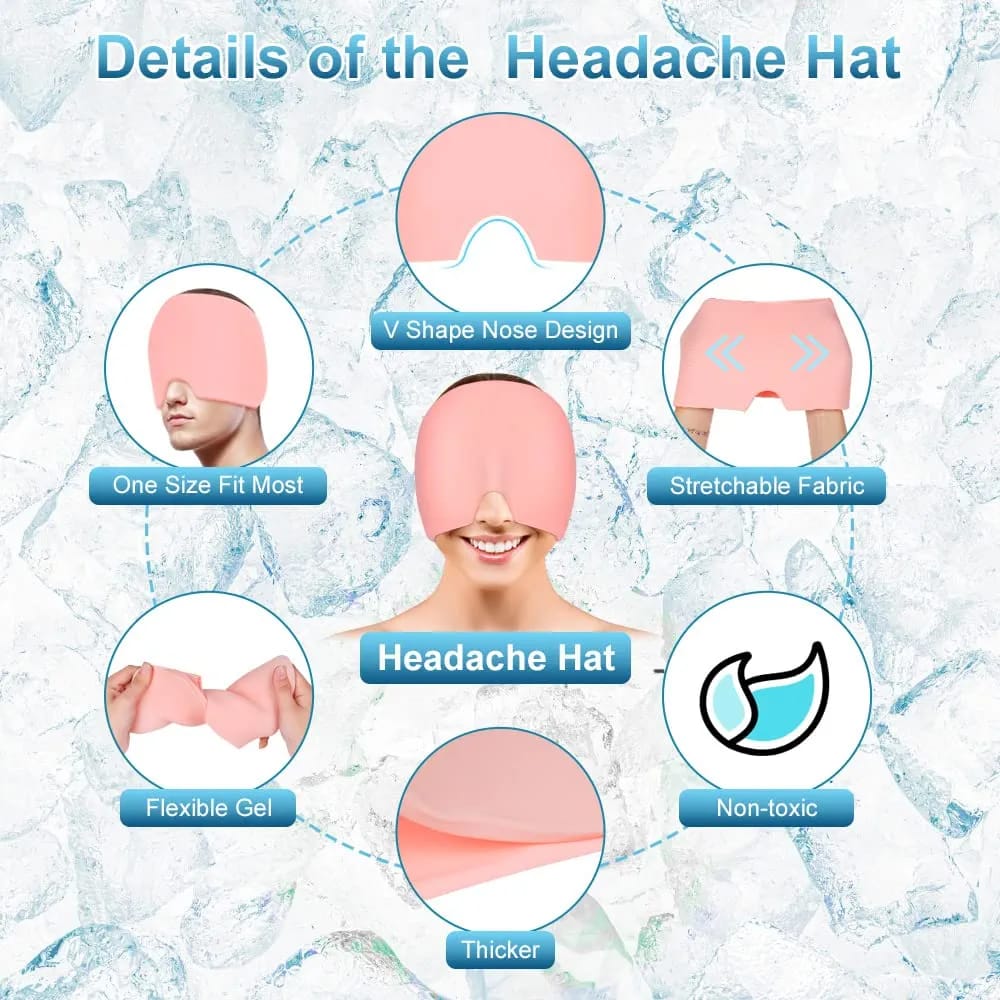 IceRelief™ Hot & Cold Migraine Relief Hat – Gel Compression Therapy Cap